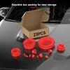 imageANCEL Automotive Red Cap Plugs Kit 23 Piece Set Suitable for Fuel Leak Detectors Smoke Leakage Test and Various Pipeline Openings Fits S100 S200 S300 S1000 S2000 S3000 Automotive Smoke Machine