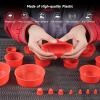 imageANCEL Automotive Red Cap Plugs Kit 23 Piece Set Suitable for Fuel Leak Detectors Smoke Leakage Test and Various Pipeline Openings Fits S100 S200 S300 S1000 S2000 S3000 Automotive Smoke Machine