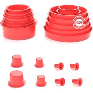 imageANCEL Automotive Red Cap Plugs Kit 23 Piece Set Suitable for Fuel Leak Detectors Smoke Leakage Test and Various Pipeline Openings Fits S100 S200 S300 S1000 S2000 S3000 Automotive Smoke Machine