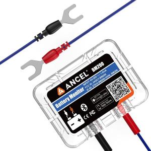 imageANCEL BM200US Car Battery Tester 12V Automotive Battery Monitor Bluetooth Auto Battery Load Tester with Cranking Charging Test Alarm Record Voltage History Voltmeter for CarRVMotorcycleTruckBoatBlue