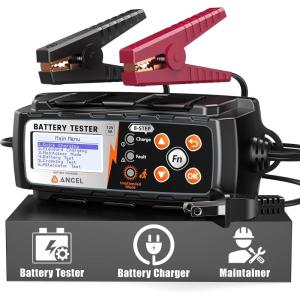 imageANCEL BT521 3in1 Car Battery Charger Tester and Maintainer for 12V LeadAcid Batteries 5A Smart Trickle Charger and Desulfator with Overcharge Protection ampamp Temperature Compensation LCD Display
