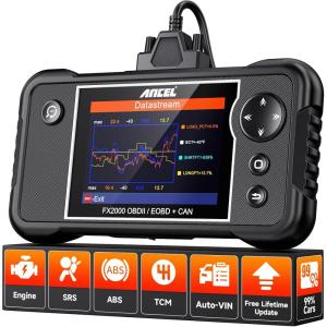 imageANCEL FX2000US OBD2 Scanner Diagnostic Tool ABS SRS Transmission Airbag Car Scanner Check Engine Car Code Reader Automotive Diagnostic Tool Lifetime Free Upgrade