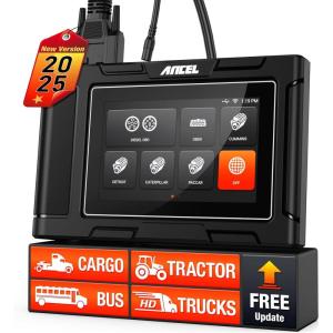 imageANCEL HD3400 Pro Heavy Duty Truck Scanner  DPF Regeneration Lifetime Free Update Compatible with Commercial Vehicles with Cummins Paccar Caterpillar Detroit Volvo Mack International EnginesDark Black