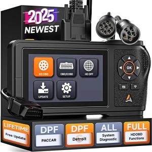imageANCEL HD431 Heavy Duty Truck Scanner 2025 New Diesel Diagnostic Scan Tool DPF Regen and Reset for Detroit Paccar Lifetime Free Updates Full System HDOBD ampamp OBD2 Trucks ampamp Cars 2 in 1 Code Reader