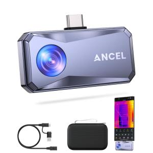 imageANCEL IR101 Thermal Camera 256x192 IR Resolution Thermal Imaging Camera for Android USBC 25Hz RealTime Diagnostic Infrared Camera 024W Thermal Imager for HomePCB InspectionAutomotive RepairIR101 Grey fit for Android USB C Port