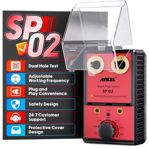 imageANCEL SP02 Spark Plug Tester Automotive Engine Ignition Coil Tester Dual Holes 0 to 6000RPM Adjustable Working Frequency Car Spark Plug Gap Tool