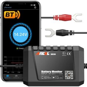 imageUpgraded BM300 ANCEL BM300 Pro 6V 12V 24V Battery Monitor  Bluetooth 53 Battery Monitor with Charging Cranking System Test ampamp Alarm  IP67 Waterproof Voltmeter for Trucks Cars Motorcycles BoatsBlack