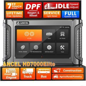 imageANCEL HD7000 Elite 7 Heavy Duty Truck Scanner with DPF Regen Speed Limit Idle Reset ampamp Service Reset Full System HD OBD Diesel Diagnostic Tool for Cummins Detroit Volvo CAT Paccar International