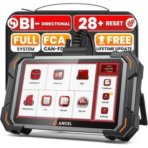 imageANCEL OBD2 Scanner DS500 Elite Bidirectional Scan Tool Full System Car Diagnostic Scanner with 28 Reset Services Active Test CANFD FCA Autoauth Lifetime Free Upgrade